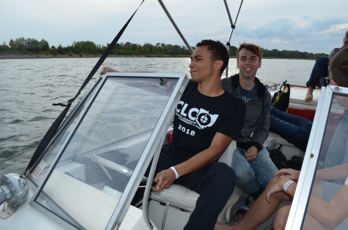 Students on a boat